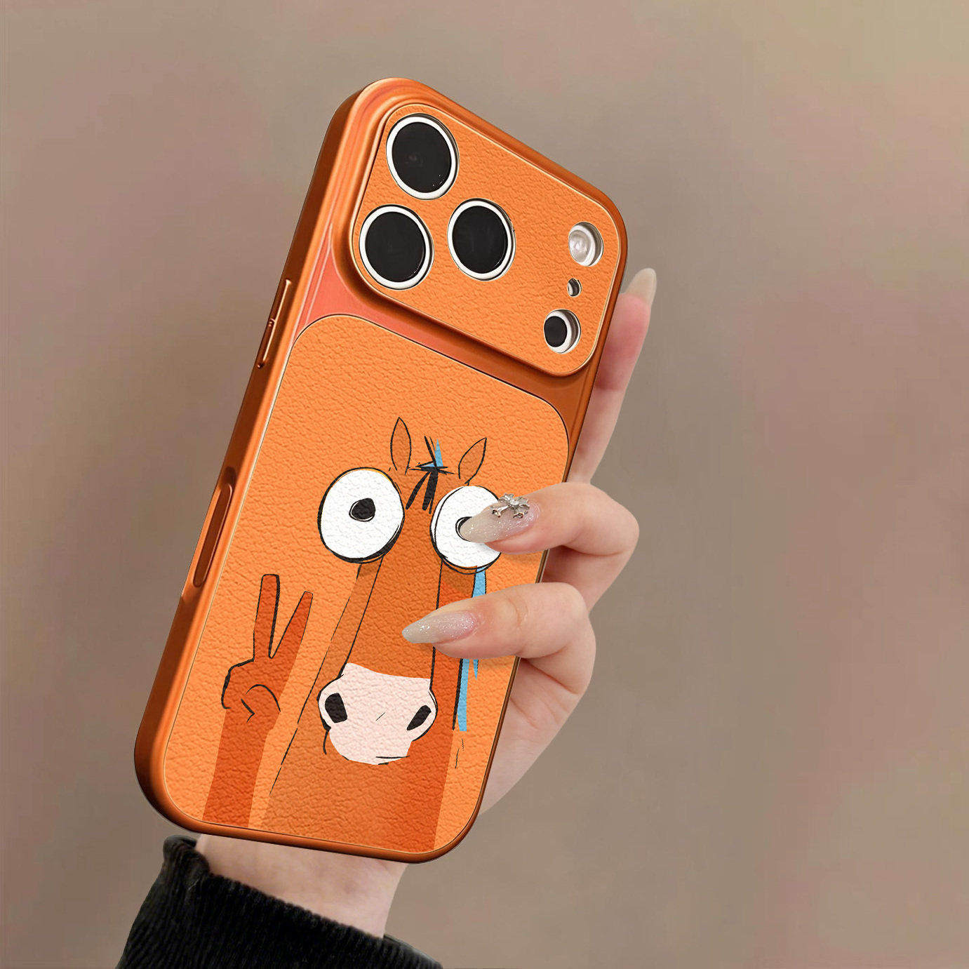 抽象小马适用苹果17promax手机壳新款iphone16pro高级感15超好看13卡通14plus小羊皮12搞怪11男女17air保护套