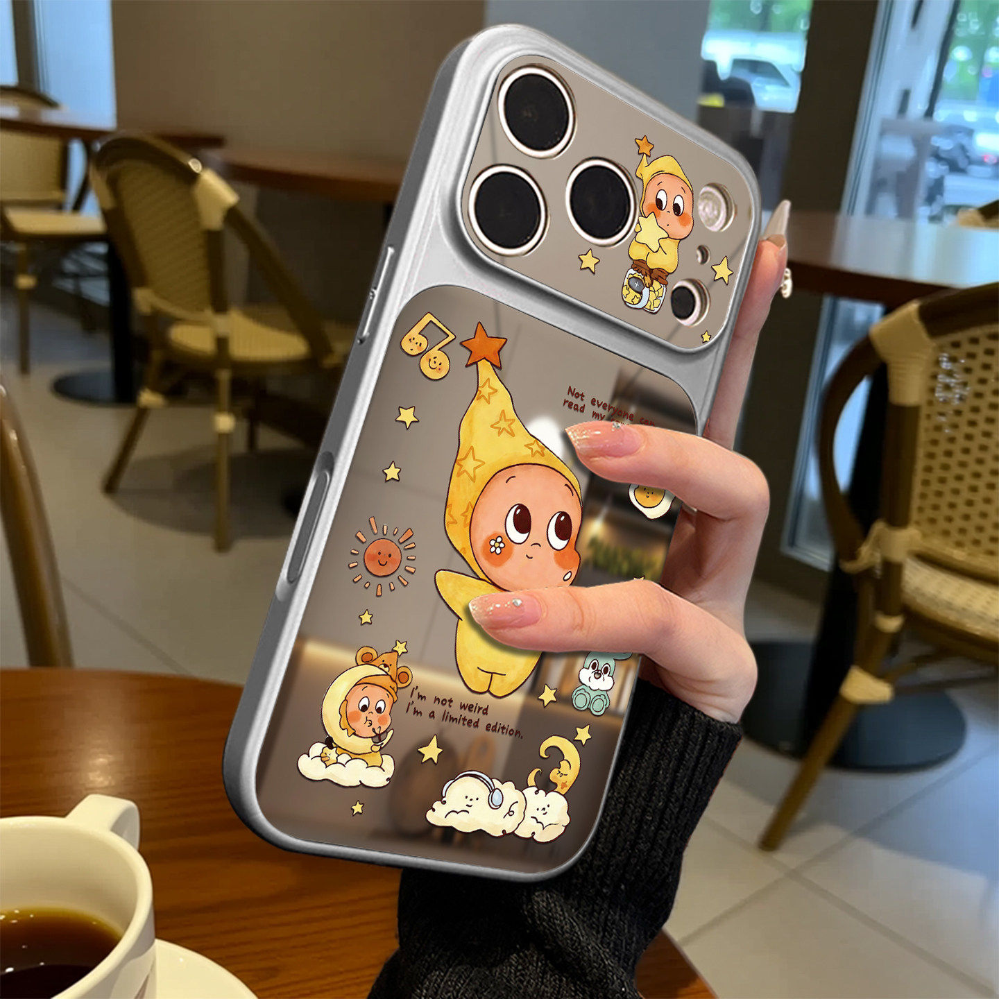 太阳星星人适用苹果17promax手机壳iPhone16pro新款15防摔14磁吸男13pro女款17air情侣全包镜面16plus保护套