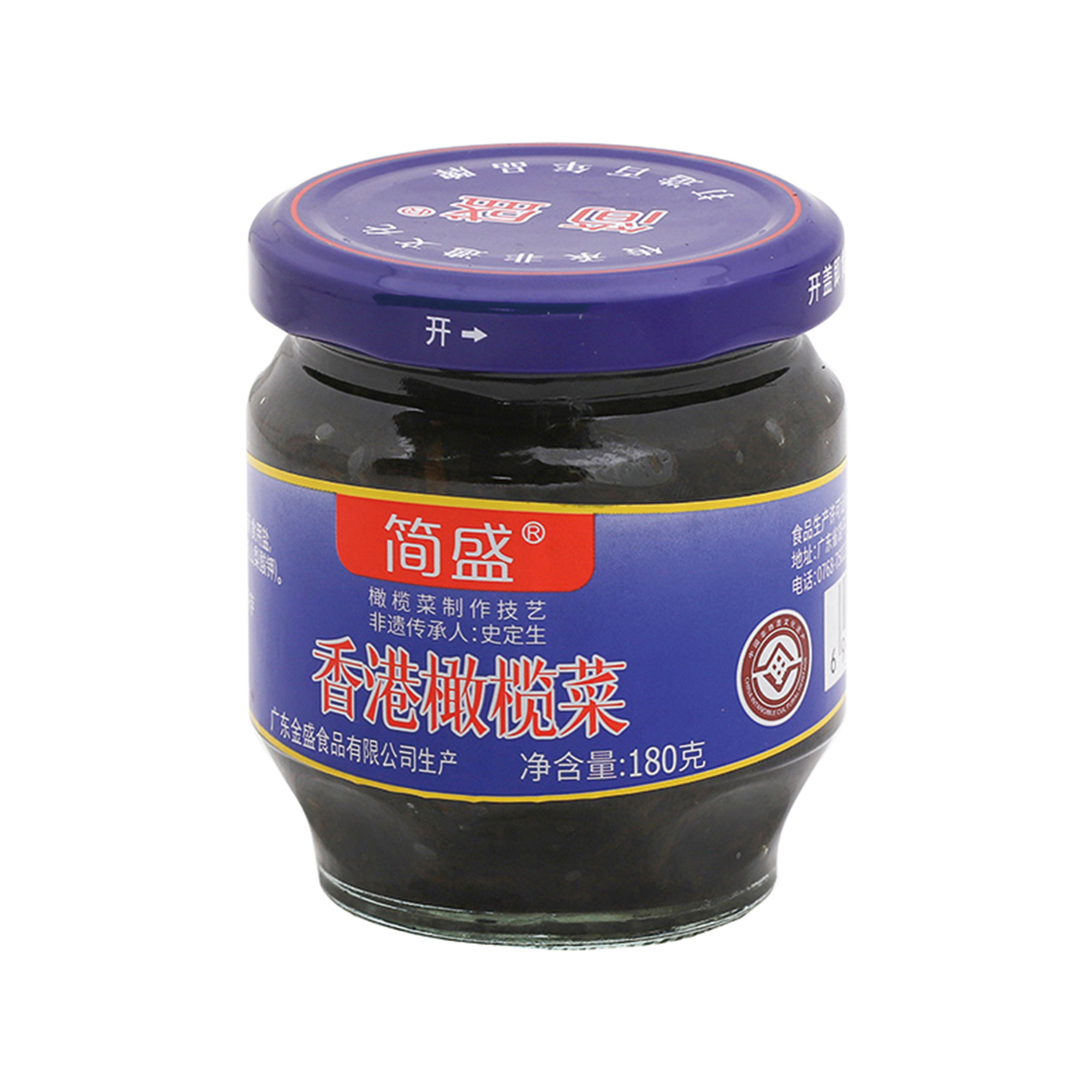 简盛香港橄榄菜180克/瓶