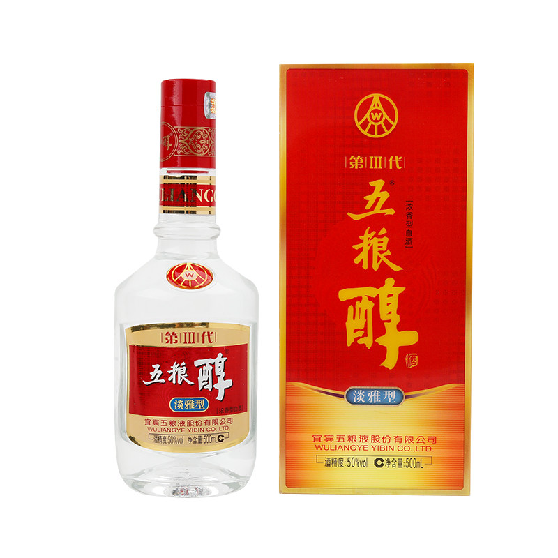 50度五粮醇白酒第三代  500ml/瓶