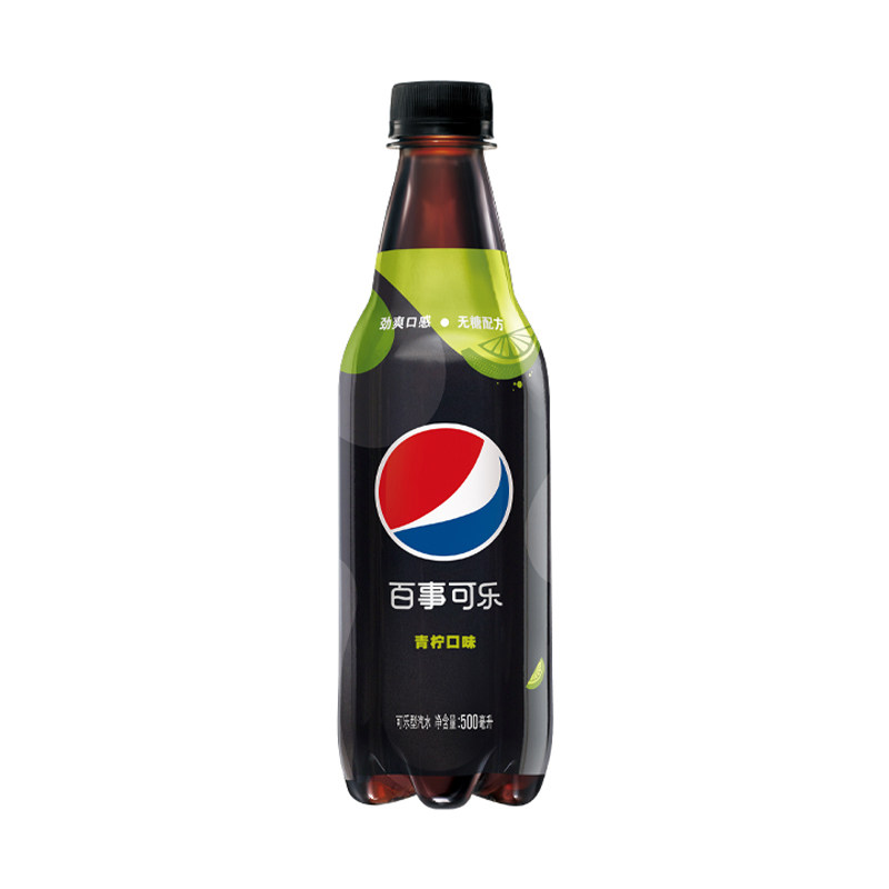 百事可乐无糖可乐型汽水青柠味 500ml/瓶