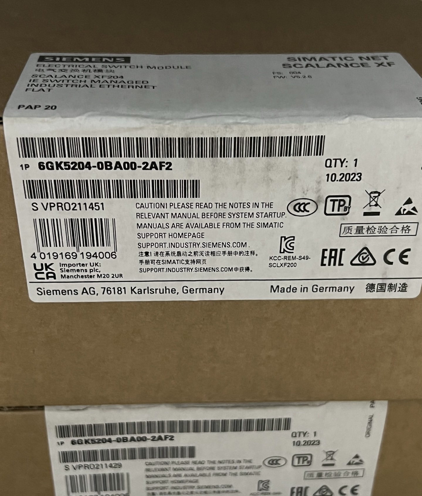 6GK5204-0BA00-2AF2西门子XF204电气交换机6GK52040BA002AF2