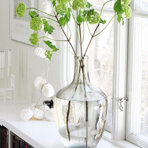 北欧清新大肚透明玻璃花瓶马醉木