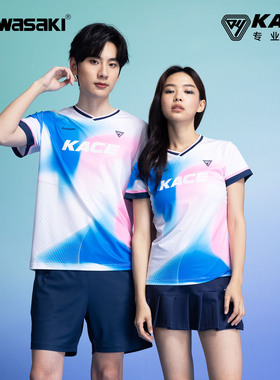 川崎羽毛球服男女速干T恤透气运动短袖上衣比赛训练韩风KACE系列