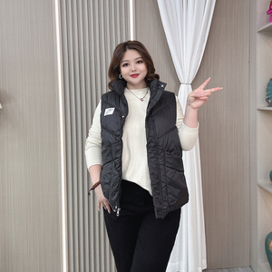羽绒棉马甲外套女秋冬新款大码女装胖mm宽松显瘦休闲外穿马夹背心