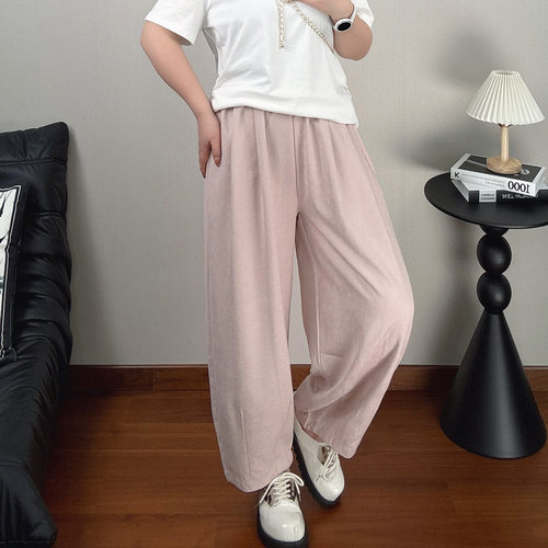 高腰哈伦裤女大码垂感显瘦休闲裤