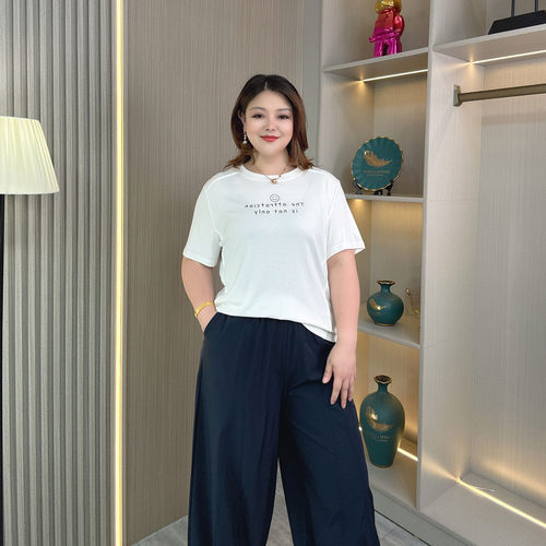 大码胖mm夏季短袖面膜T恤上衣女