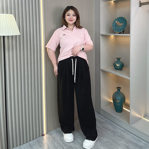 莫代尔冰丝阔腿裤女夏薄款大码