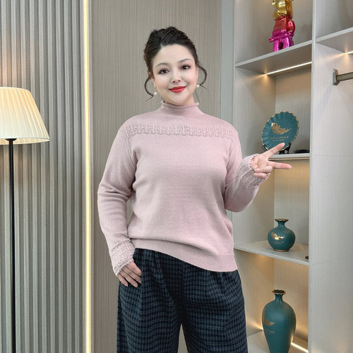 大码女装冬季保暖内搭针织衫毛衣
