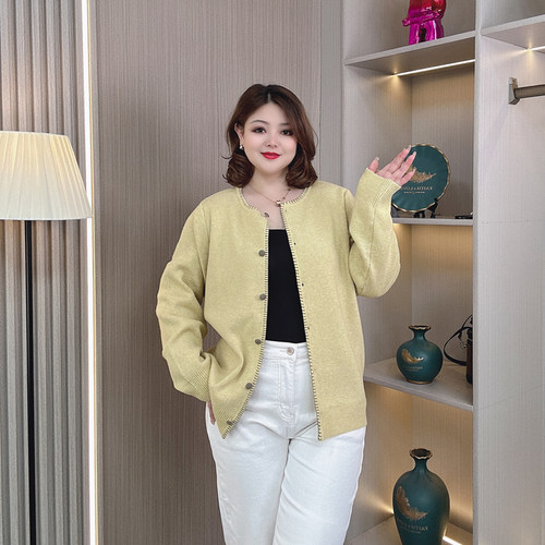 2025秋冬大码毛衣女显瘦针织开衫