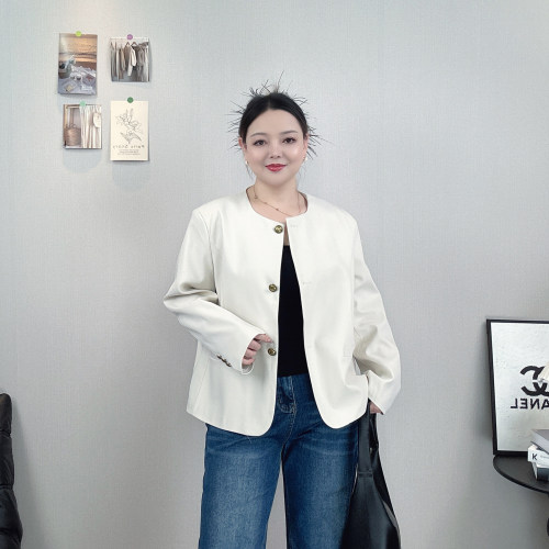 大码百搭圆领洋气西装女西服外套