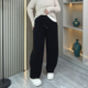 弯刀裤 大码 秋冬卫裤 松紧高腰显瘦直筒长裤 女装 加绒加厚休闲阔腿裤