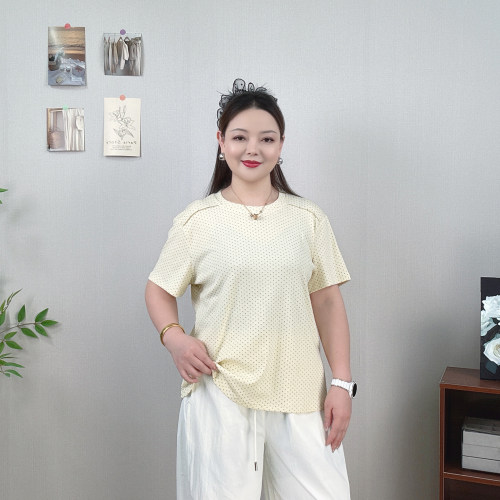 爱心印花短袖T恤女大码休闲上衣
