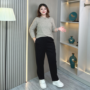 春秋哈伦裤 高腰弹力休闲裤 女裤 胖mm宽松显瘦时尚 子 大码 加肥加大码