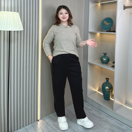 大码胖mm春秋休闲宽松显瘦哈伦裤