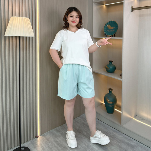 冰丝西装短裤女夏季大码宽松阔腿