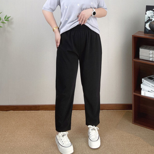 高腰阔腿裤女2026新款大码哈伦裤