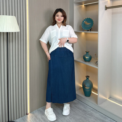 天丝牛仔裤裙女夏季薄款大码裙裤