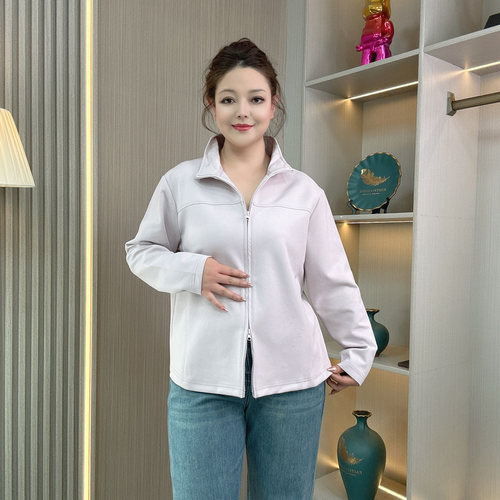 大码卫衣拉链外套女休闲开衫上衣