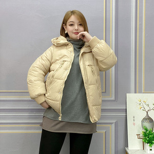 羽绒棉衣女装2023冬装新款大码胖mm亮面短款棉袄免洗面包服女外套