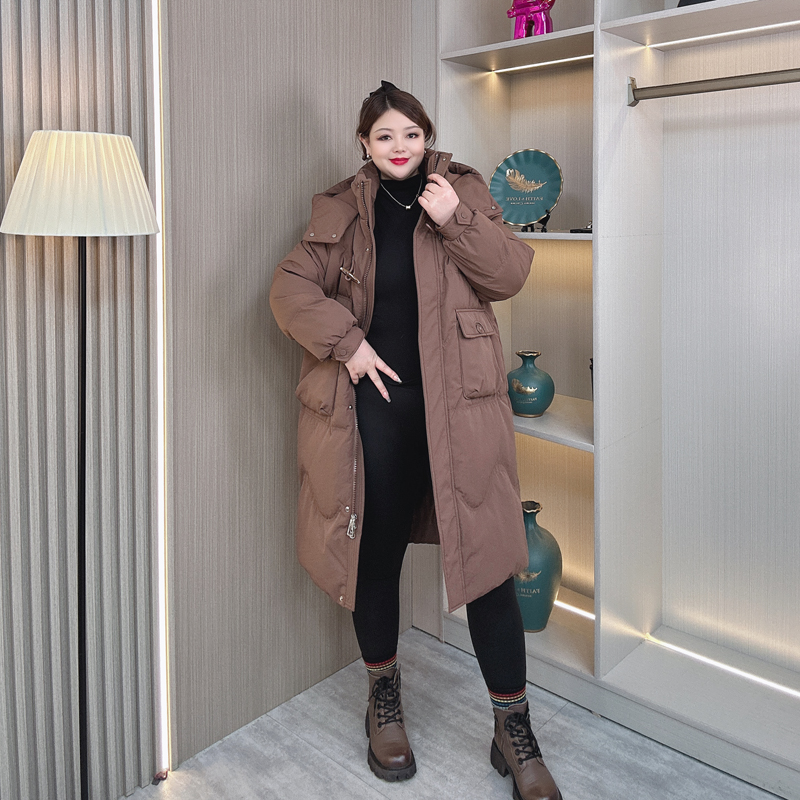 2025冬季大码白鸭绒羽绒服女显瘦
