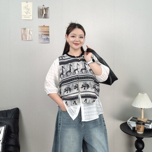 假两件衬衫女夏百搭时尚休闲衬衣