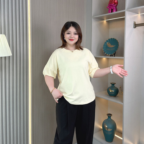 大码女装胖mm莫代尔纯棉短袖上衣