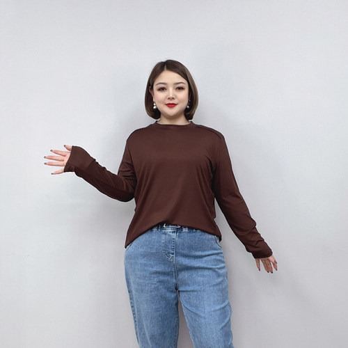 春夏长袖T恤女2026新款大码女装