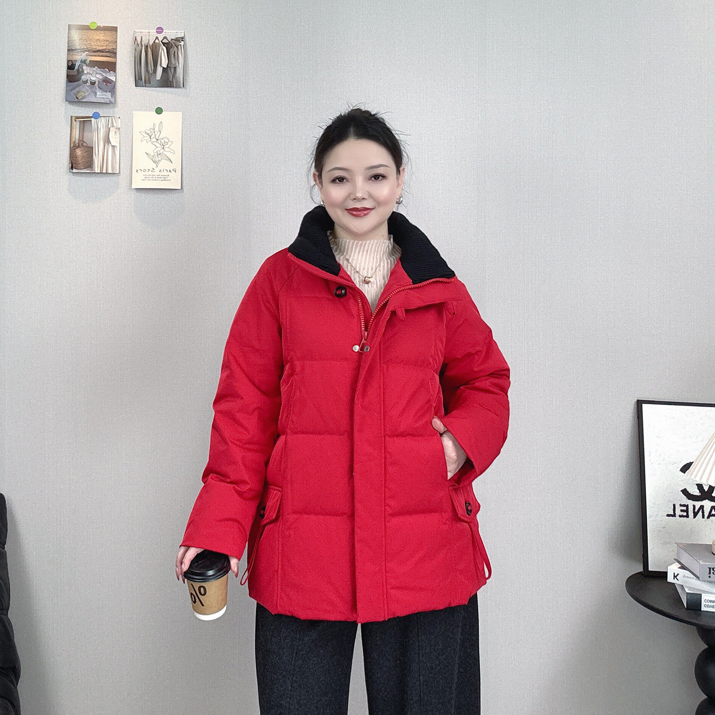 2026冬装白鸭绒保暖立领羽绒服女大码胖MM宽松显瘦加厚中长款外套