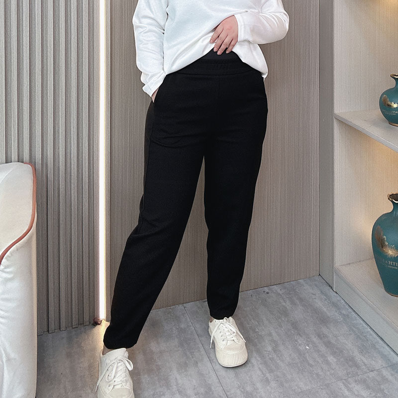 松紧腰哈伦裤女装大码2025年春秋新款胖mm宽松显瘦九分弹力休闲裤,女装/女士精品,大码裤装,淘宝优惠券,粉丝福利购,淘宝优惠卷