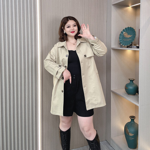 2025秋季大码风衣外套女气质大衣