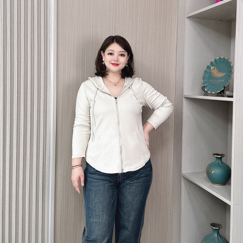 2055秋季大码开衫卫衣女拉链外套