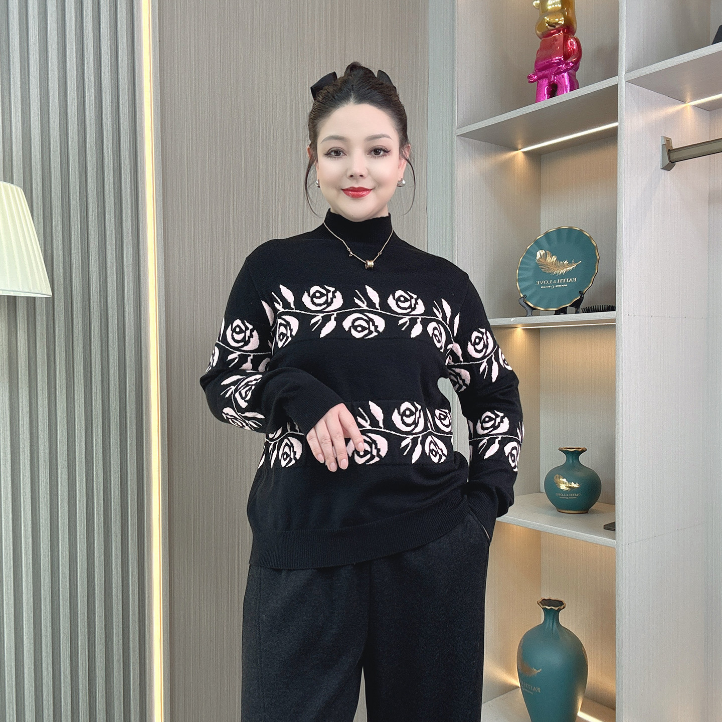 高端大码女装胖mm秋冬半高领女士毛衣高级感内搭可外穿针织打底衫,女装/女士精品,大码内搭,淘宝优惠券,粉丝福利购,淘宝优惠卷