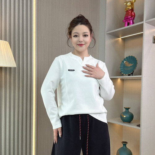 V领长袖T恤女显瘦打底衫内搭上衣