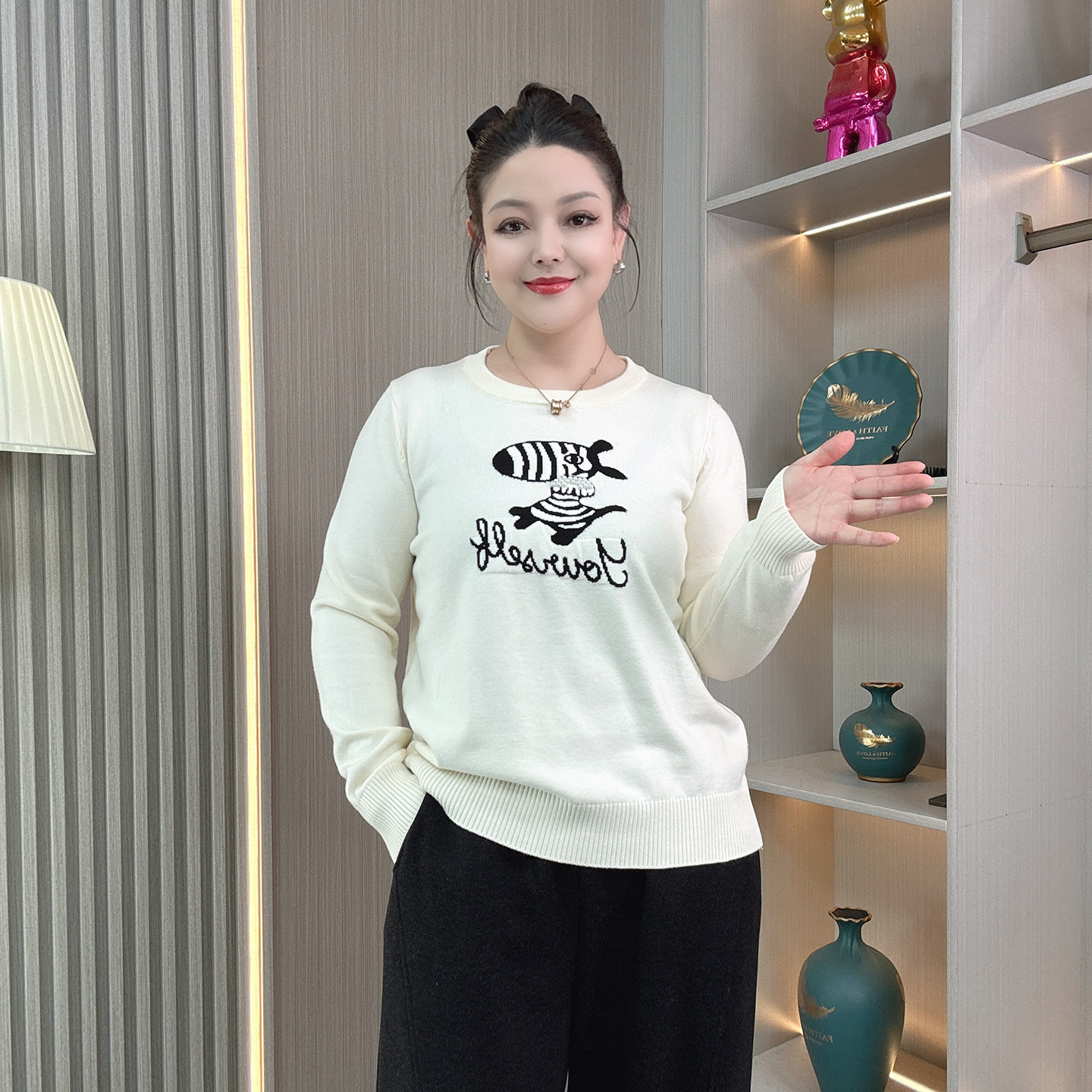 2026本命年马年小马毛衣女秋冬新款大码胖mm软糯加厚打底针织上衣,女装/女士精品,大码内搭,淘宝优惠券,粉丝福利购,淘宝优惠卷