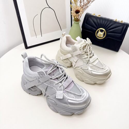 真皮单网厚底老爹鞋增高运动休闲百搭小个子春夏透气网面DF5C395