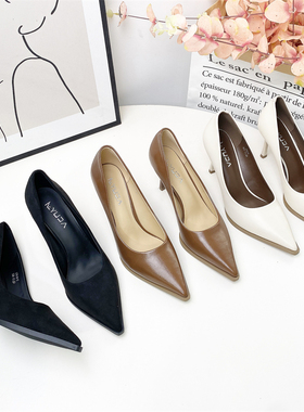 专柜撤柜简约尖头浅口高跟鞋女鞋气质单鞋时尚百搭细跟职业88019