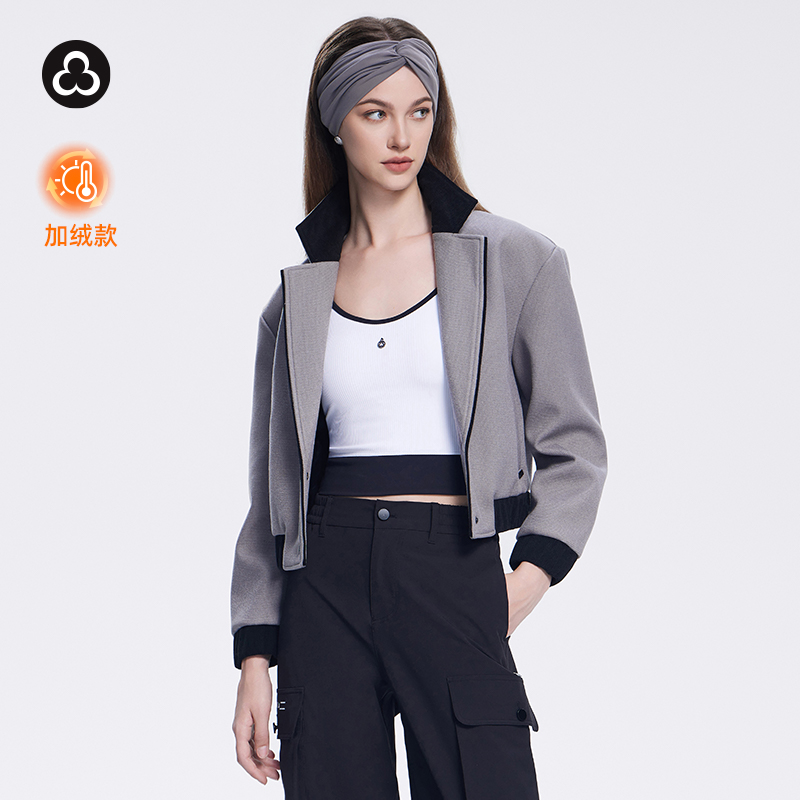 TITIKA户外休闲翻领复古毛呢夹克