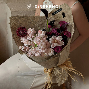 芯苼物语 花店鲜花花束天然纤维包花纸高质感花艺资材 手工桑皮纸