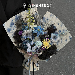 芯苼物语 纸材料 喷墨艺术东巴纸鲜花束包花纸手工diy花艺礼物包装