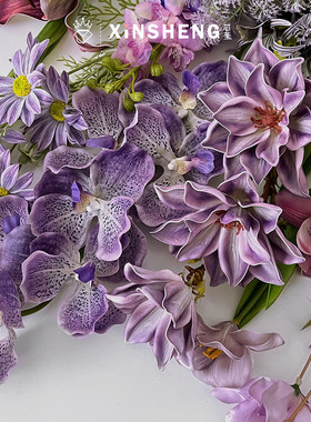芯苼物语 新年紫色仿真花系列 高端仿真花材花店手工DIY装饰资材