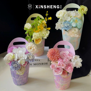 花艺礼盒盆栽绿植盒 花店鲜花束包装 芯苼物语 原创馥郁油画·花盒