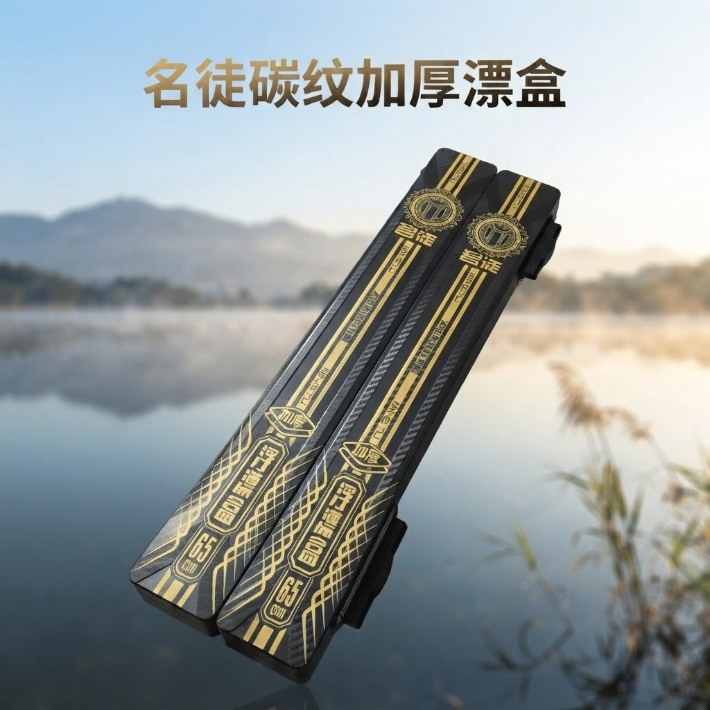 名徒碳纹加厚漂盒 ABS 浮漂收纳盒鲫鱼漂鲤鱼漂盒渔具盒子