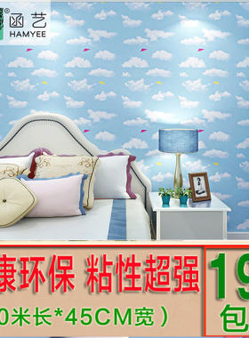 自粘墙纸pvc壁纸条纹客厅电视背景墙壁纸壁画卧室儿童房墙纸田园