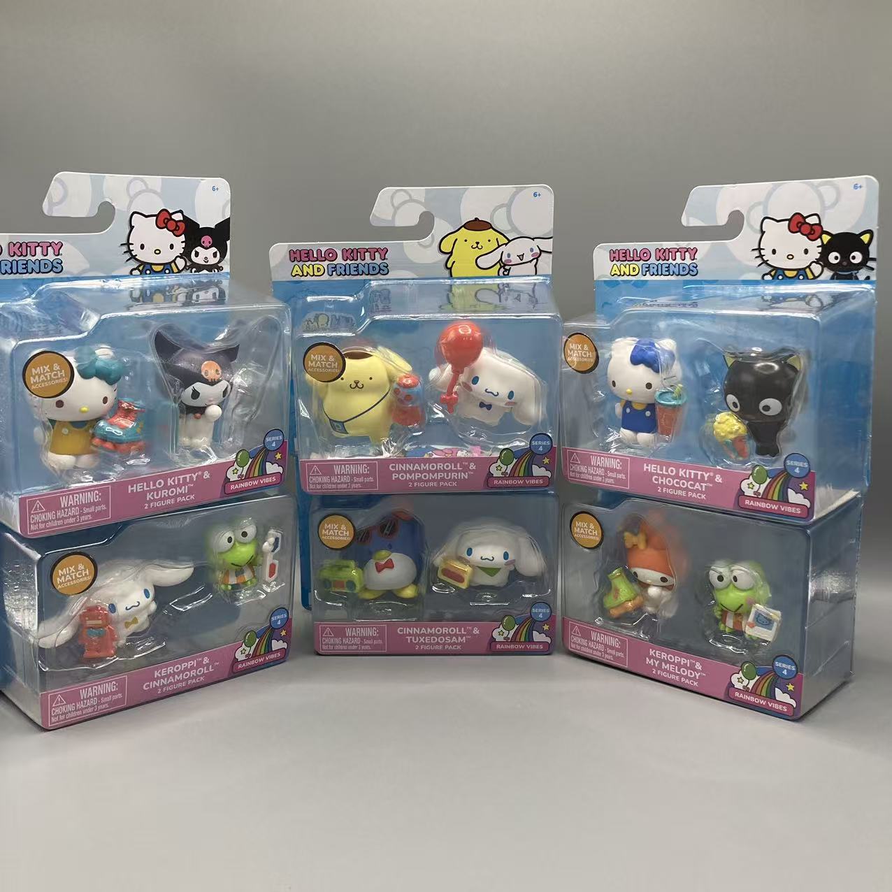 JAZWARES 三丽鸥Hello Kitty迷你小公仔玩偶凯蒂猫手办萌宠两只