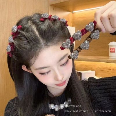 网红植绒编发发夹刘海夹前额侧边发卡碎发整理神器公主头夹子头饰