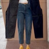 微胖MM遮肉遮胯梨型身材加肥镰刀牛仔裤 哈伦老爹裤 女宽松显瘦大码