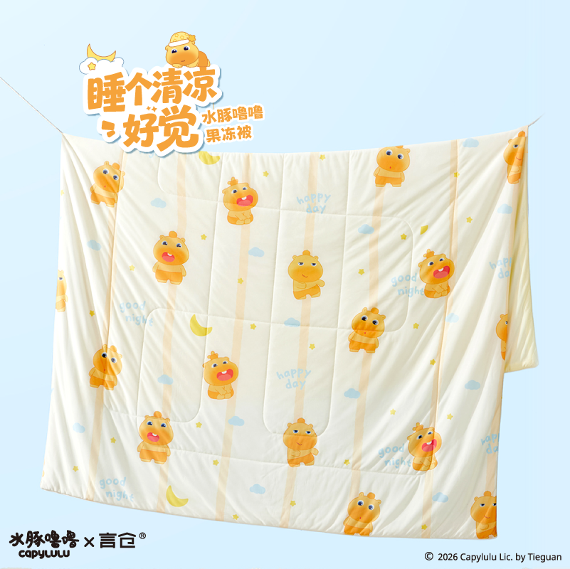 言仓水豚噜噜夏凉被凉感双面可机洗夏季宿舍空调儿童女生生日礼物