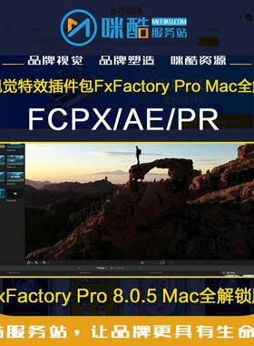 超强视觉特效FCPX/AE/PR插件包FxFactory Pro 8.0.21 Mac全解锁版