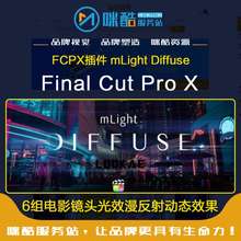 FCPX插件6组电影镜头光效漫反射动态效果mLight Diffuse Mac软件